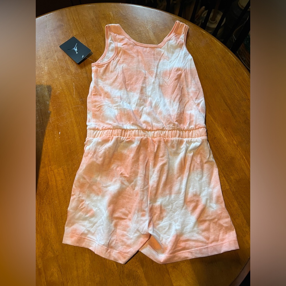 💛Girls pink Tye dye JORDAN sleeveless romper size youth medium NWT - Picture 3 of 4